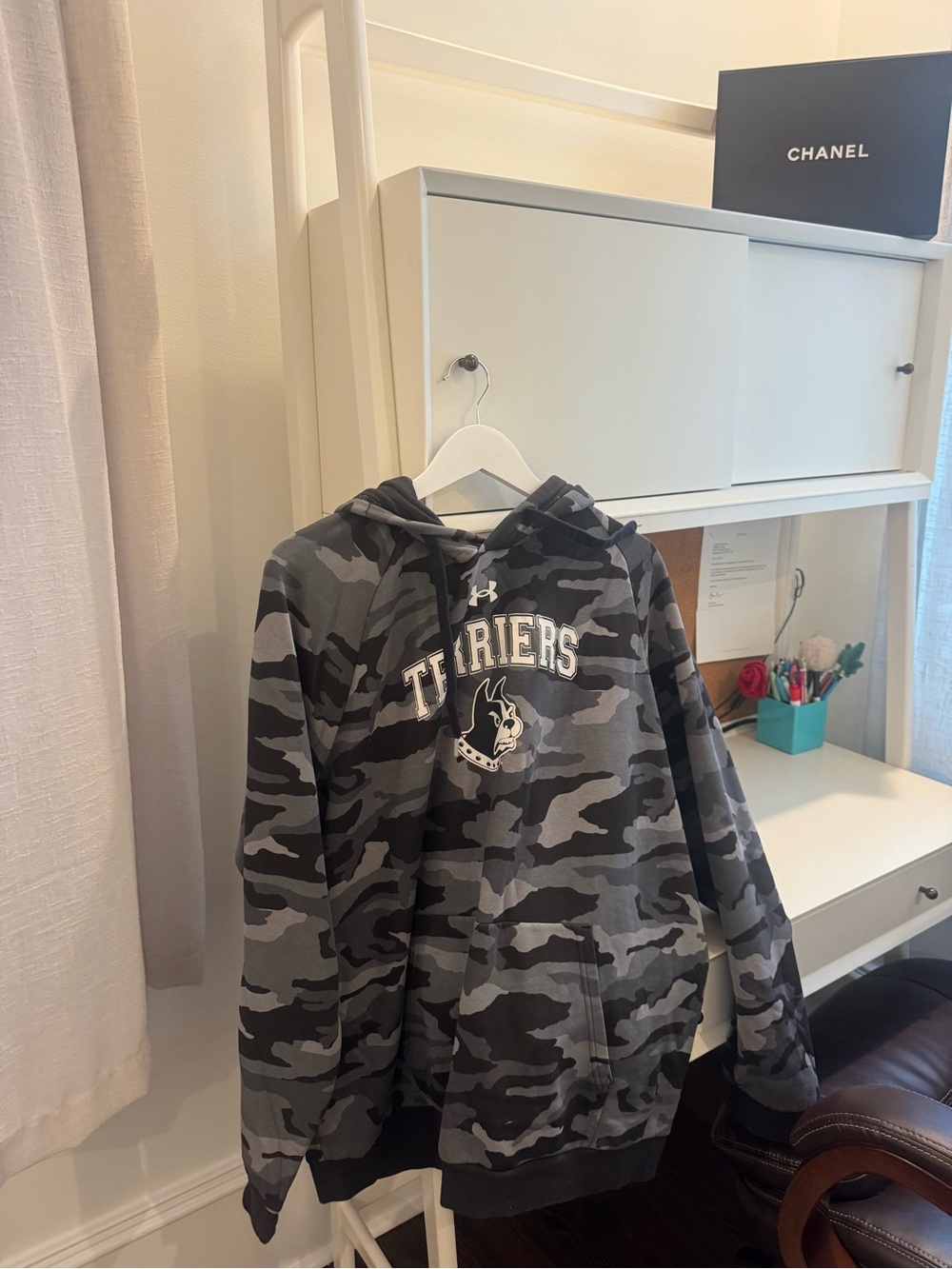 Gray & Black Camo "Wofford College” Hooded Sweatshirt